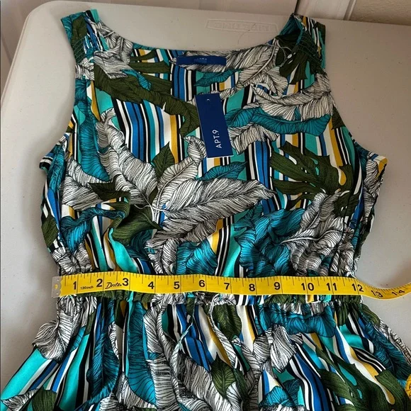 NWT Apt. 9 Striped Floral Maxi Dress - Green and Blue Size Small - Picture 8 of 15